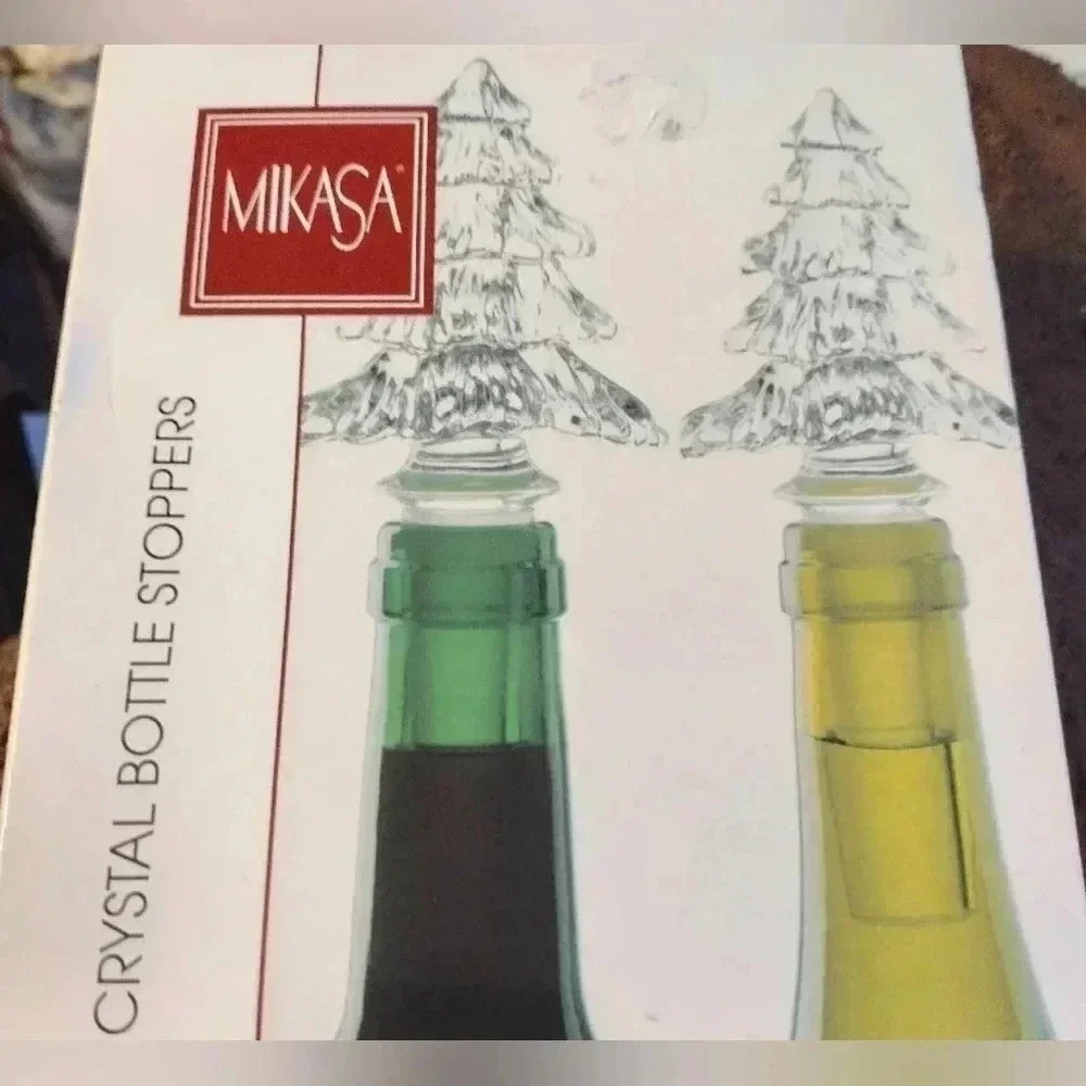 Mikasa Wine Bottle Stopper Set Fine Crystal Tree
Shaped Boxed Holiday Classics